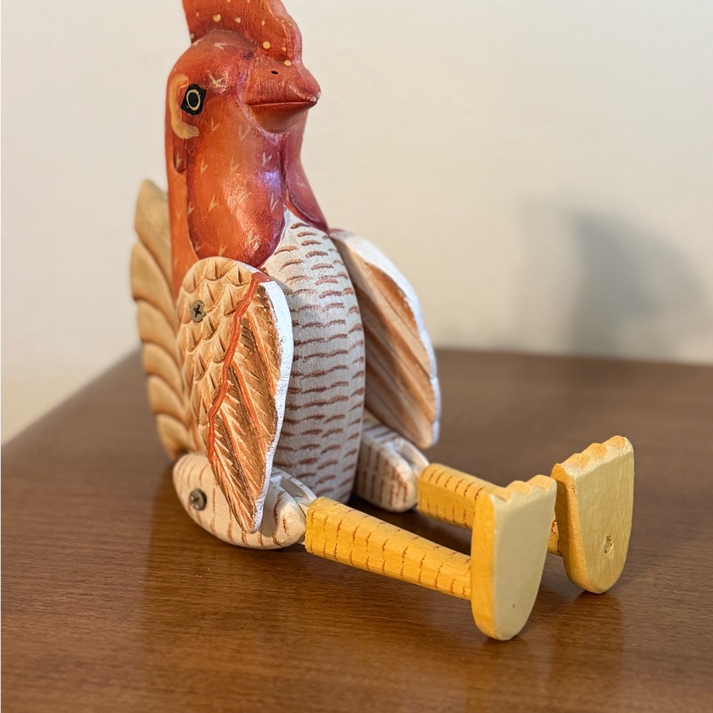 Vintage Handcrafted Wooden Rooster Shelf Sitter - Picture 3 of 4